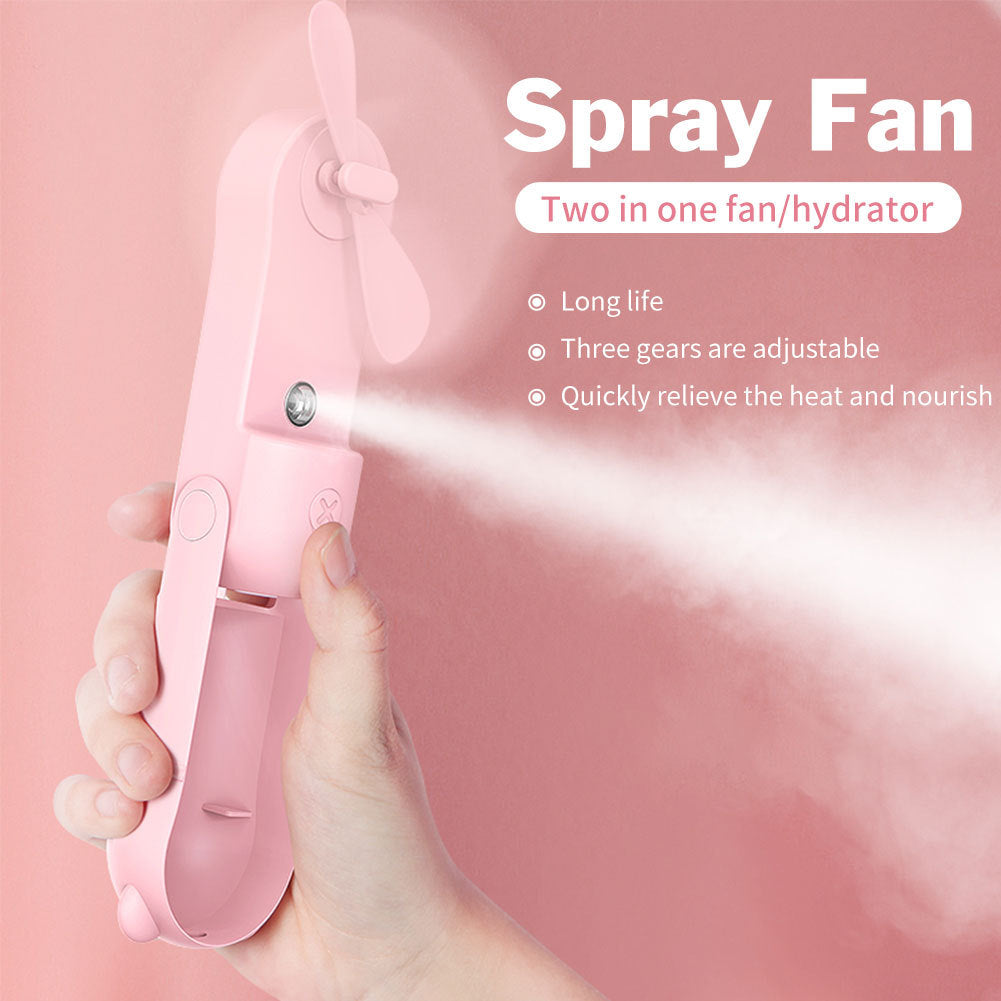 Folding Hand-held Fan Spray Water Replenishing Portable USB Charging